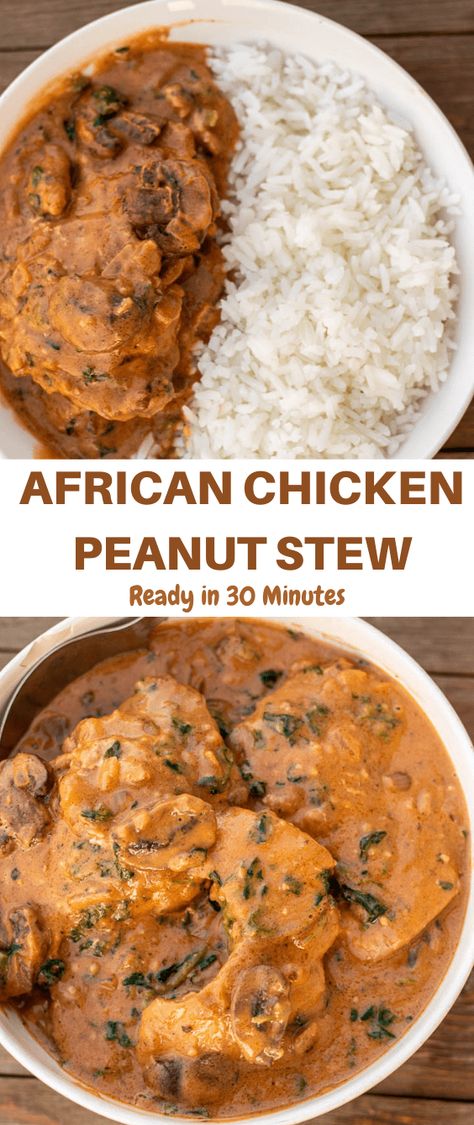 African Chicken, African Recipes Nigerian Food, Peanut Stew, Dinner Rotation, Weekly Dinner, West African Food, Nigerian Recipes, African Cooking, African Recipes