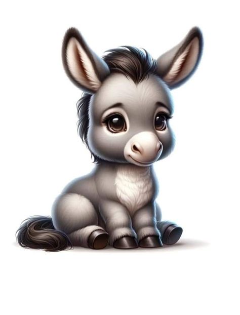 Donkey Drawing, Barn Crafts, Donkey Art, Precious Moments Coloring Pages, Animated Clipart, Bambi Disney, Cute Donkey, National Pet Day, Cartoon Bee