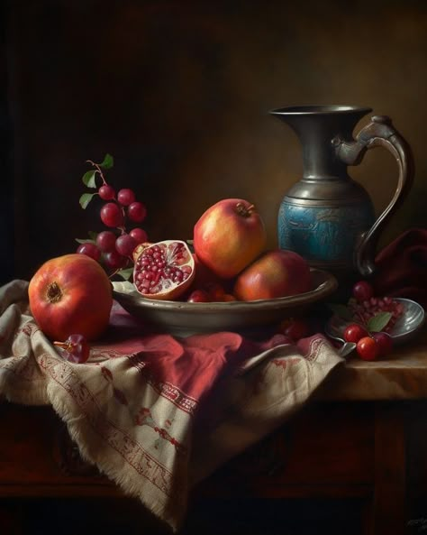 Dutch Still Life, Still Life Pictures, Gold Art Painting, Still Life Images, Rennaissance Art, Still Life Fruit, Still Life Photos, Landscape Art Painting, Fruit Painting