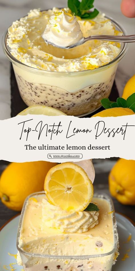 🍋 Top-Notch Lemon Dessert! Disappears in 5 Minutes! Ingredients: Lemon: 1 pc Sweetened condensed milk: 380g / 13.4 oz Heavy cream: 500 ml / 16.7 fluid ounces Chocolate: 60g / 2.1 oz Peanuts: 60g / 2.1 oz #Lemon #Dessert Italian Lemon Desserts Easy, Sweetened Condensed Milk Pudding, Lemon Cream Dessert, Half And Half Dessert Recipes, Lemon Triffle, Easy Light Desserts, Lemon Condensed Milk, Guava Desserts, Delicious Lemon Desserts