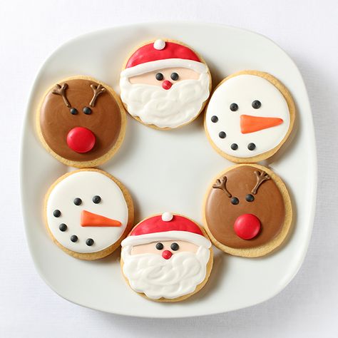 Snowman Cookies Recipe, Decorated Christmas Cookies, Kue Macaroon, Icing Ideas, Snowman Cookies, Cookies Baking, Sugar Cookie Designs, Baking Cookies, Xmas Cookies