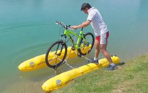 Shuttle Bike Kit Turn Your Bicycle Into a Pedal Boat Pedal Boat Ideas, Lake Boats, Pedal Boats, Water Bike, Pedal Boat, Lake Fun, Lake Keowee, Bike Kit, Boat Kits