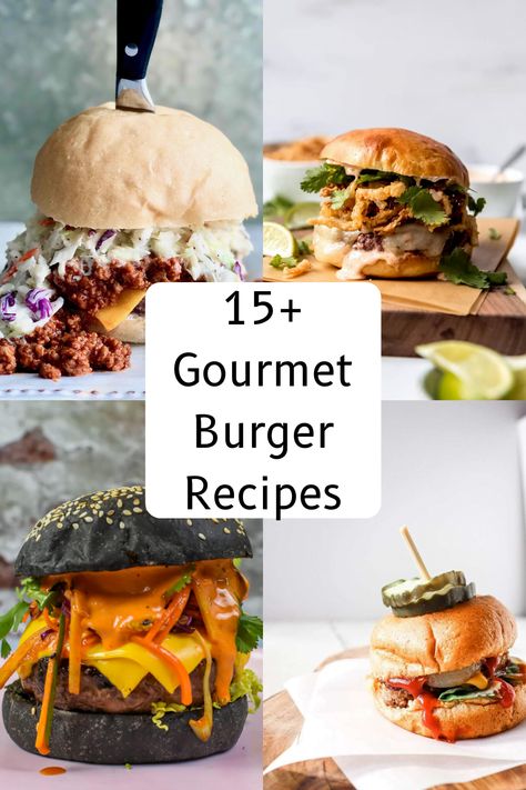 Hamburgers Recipes, Fancy Burgers, Burgers At Home, Gourmet Hamburgers, Gourmet Burgers Recipes, Unique Burgers, Panini Hamburger, Recipes Gourmet, Burger Recipes Beef