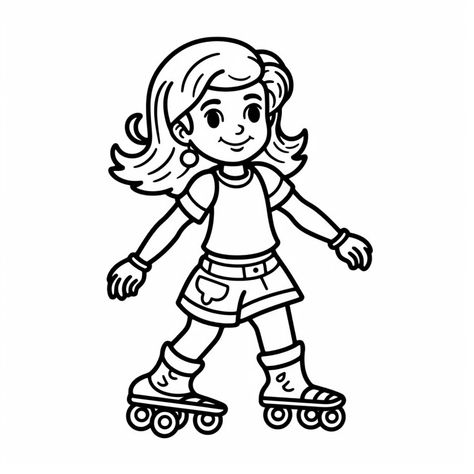 illustration of Exciting roller-skating colors Sports Coloring Pages, Roller Skaters, Let The Good Times Roll, Paint Cards, Good Times Roll, Favorite Hobby, Roller Skating, Free Kids, Coloring Pages For Kids