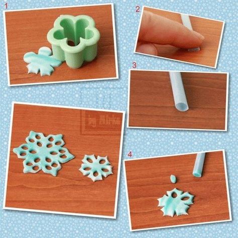 Snowflake Pictures, Fondant Techniques, Clay Tips, Fondant Tutorial, Gum Paste Flowers, Christmas Clay, Fondant Decorations, Fondant Flowers, Fondant Toppers