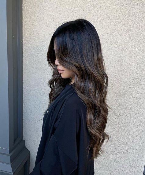 Dark Brown Hair Balayage, Black Hair Balayage, Dark Brunette Hair, Brown Hair Looks, Brown Hair Inspo, Hair Inspiration Long, Brunette Hair With Highlights, Hair Color Light Brown, Brunette Balayage Hair