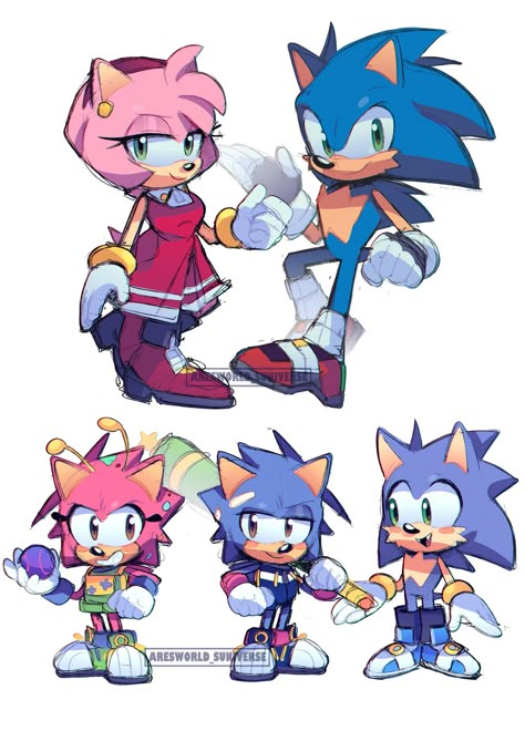 ARES on Twitter: "pink and blue family ~~ uvu #SonicTheHedgehog… " Sonamy Comic, Sonic Mania, Sonic Heroes, Sonic And Amy, Sonic Fan Characters, Sonic 3, Sonic Franchise, Sonic Adventure, Hedgehog Art