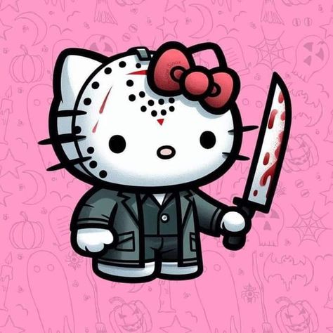 Horror Hello Kitty, Hello Kitty Halloween Wallpaper, Motorcycle Guy, Kitty Aesthetic, Magic Sand, Pink Wallpaper Hello Kitty, Halloween Wallpaper Backgrounds, Walpaper Hello Kitty, Hello Kitty Aesthetic