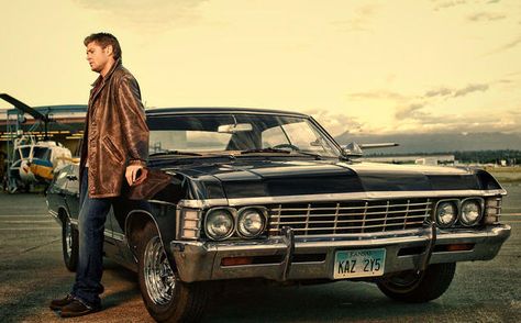 Jensen Ackles' Supernatural Impala discovered on the set | EW.com Supernatural Chevy Impala, Chevrolet Impala 1967 Supernatural, Chevy Impala 1967, Chevrolet Impala 1967, Supernatural Season 11, Impala 1967, Supernatural Impala, Dean Winchester Supernatural, Impala Chevrolet