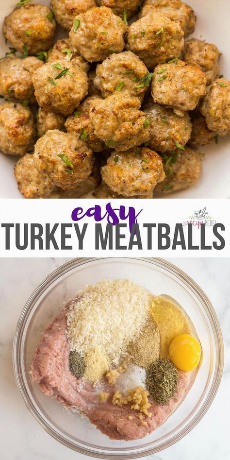 Elevate your dinner game with these savory turkey meatballs, a delightful homemade recipe that's perfect for any occasion. Packed with flavor and easy to make, these meatballs are a healthier twist on a classic favorite. Whether you're serving them with pasta, in a sub, or as a tasty appetizer, they're sure to be a hit with family and friends. Enjoy the comforting taste of home-cooked goodness with every bite. Terriyaki Meatballs Turkey, Garlic Parm Turkey Meatballs, Meatball Recipes Ground Turkey, Ground Turkey Hamburger Recipes, Stuff To Make With Ground Turkey, Turkey Meatball Sandwich Recipes, Ground Turkey Meatball Recipes Healthy, Ground Turkey Snacks, Turkey Meat Meal Prep Ideas