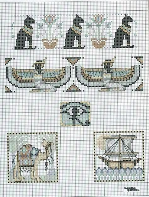 Egyptian Pattern, Egyptian Motifs, Small Cross Stitch, Cross Stitch Bookmarks, Beaded Cross Stitch, Cross Stitch Patterns Free, Free Cross Stitch, Tapestry Crochet, Loom Patterns