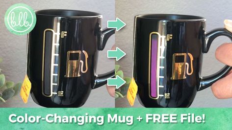 (Free Cut File) Color Changing Mug and Wine Glass Using Cricut Explore or Silhouette Cameo Water Bottle Svg, Color Changing Vinyl, Dishwasher Safe Mod Podge, Distressed Mason Jars, Diy Screen Printing, Using Cricut, Christmas Tree Truck, Tea Glasses, Free Cut Files