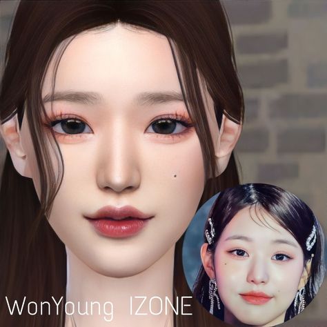 Wonyoung Sims 4 Cc, Wonyoung Sims 4, Wonyoung Izone, Red Velet, Sims Characters, Body Type Drawing, Sims 4 Cc Eyes, The Sims 4 Packs, Sims House Design