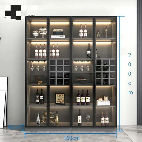 Luxury Wine Cabinet Modern Simple Living Room Cabinet Wall Cabinet Glass High-end Display Cabinet Household Small Lockers - Bar & Wine Cabinets - AliExpress Cabinet Display Ideas Living Room, Display Cabinet Design Modern Luxury, Wine Wall Cabinets, Bar Cabinet Design Luxury, Drinks Display Cabinet, Glass Wall Display Cabinet, Liquor Display Cabinet, Wine Glass Display Ideas, Display Cabinet Design Modern