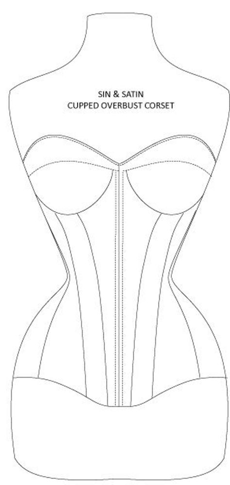 Cupped Overbust Corset Pattern ONLY | Etsy Corset Pattern Drafting, Wedding Corset, Diy Fashion Projects, Corset Sewing Pattern, Corset Pattern, Overbust Corset, Fashion Design Dress, Couture Mode, Pattern Drafting