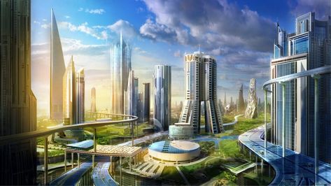 Futuristic Architecture Interior, Utopian Society, Caribbean Hotels, Sci Fi City, Architecture Wallpaper, Ideal World, Smart Art, Team Building Activities, Futuristic City