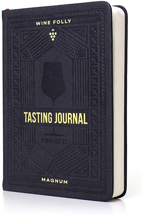 Wine Journal by Wine Folly - Guided Wine Tasting Notes (5" x 7" B6 Notebook) - Features 4 Step Tasting Method, Wine Color Reference Card, and Page Marker - Black Wine And Cheese Party Ideas, Cheese Party Ideas, Wine Accessories Gift, Riesling Wine, Wine Tasting Notes, Wine Journal, Wine Folly, Wine Map, Wine Flavors