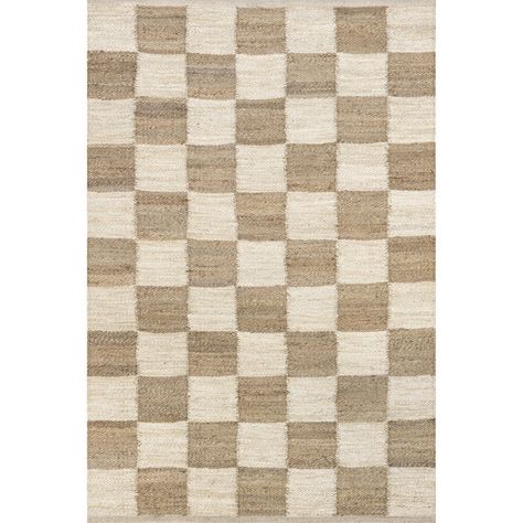 Christana Traditional Checkered Jute Area Rug Soft Jute Rugs, Rug For Dining Room, Jute Area Rug, Neutral Area Rugs, Braided Jute Rug, Jute Rugs, Jute Area Rugs, Checkered Rug, Living Room Area Rugs