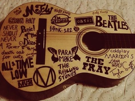 Arte Do Ukulele, Ukulele Art, Guitar Painting, Guitar Case, Guitar Art, Blink 182, Ukelele, Guitar Songs, Music Guitar