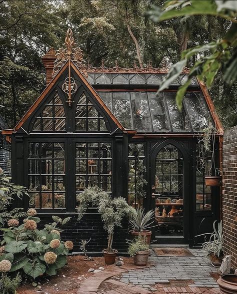 Gatsby House, Gothic Victorian House, Shed Guest House, Gothic Cottage, Garden Shed Ideas, Shed Ideas, House Flippers, Home Greenhouse, Victorian Garden