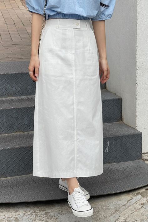 Long Skirt Outfits Korean, Korean Skirt Outfits, Skirt Outfits Korean, Skirts Wrap, Korean Skirt, Long Skirt Fashion, Jeans Outfit Women, Long Skirt Outfits, Korean Clothing