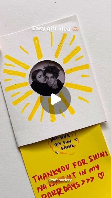 Craftman on Instagram: ""From paper to perfection 🌟✂️💌 Dive into the delightful world of card crafting with me! Whether you're a seasoned crafter or just starting out, let's spread some joy with every fold and flourish." 🎥 @the_card_factory_  . . . #diycard #cardgame #sunshine #lovecard #lover #lovequotes #lovegames #heartlove #heartstopper #cardmaking #cardmakingideas #viralcontent  . . . Like, share, follow 😅😅" Sunshine Cards Diy, Gifts For My Bf, Golden Birthday Gifts, Easy Diy Paper Crafts, Diy Crafts For Boyfriend, Simple Valentines Gifts, Diy Cards For Boyfriend, Valentines Gif