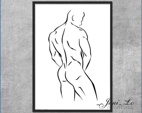 Line Art Drawings Man, Male Body Line Art, Line Art Male, Man Line Art, Drawing Man, Male Body Drawing, Masculine Art, Male Body Art, Single Line Art