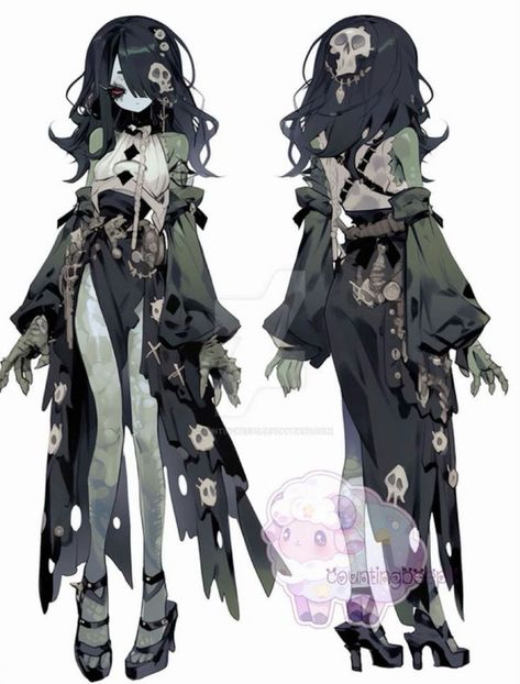 Ghoul Monster, Fantasy Ocs, Mystical Outfits, Adopt Idea, Wow Art, Fashion Design Drawings, 영감��을 주는 캐릭터, Cute Art Styles, Monster Girl