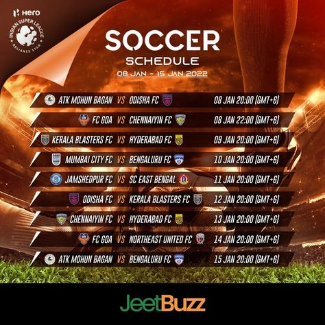 #Jeetbuzz #Sports #Soccer #UpComing #Schedule #IndianSuperLeague #EnglishPremierLeague Northeast United Fc, Chennaiyin Fc, Kerala Blasters Fc, Soccer Schedule, Fc Goa, Mumbai City, Sports Soccer, Bagan, Aston Villa