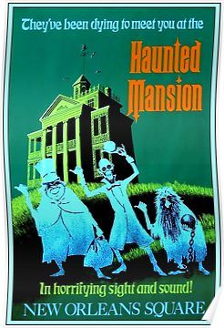 NEW ORLEANS : Vintage Haunted Mansion Advertising Print Poster Vintage Disney Poster, Haunted Mansion Disney, Vintage Disney Posters, Disneyland Vintage, Disney World Attractions, Haunted Mansion Disneyland, Disneyland Attractions, Vintage Concert Posters, Disney Haunted Mansion