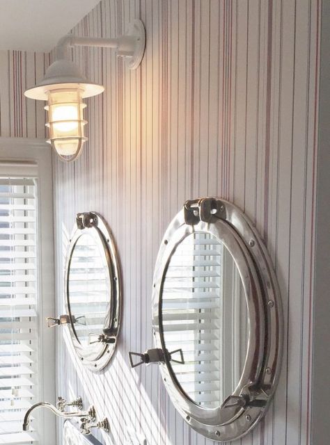 Nautical Kitchen, Barn Light Electric, Diy Nautical, Nautical Bathroom Decor, Nautical Lighting, Nautical Bathroom, Coastal Lighting, Nautical Bathrooms, Beach Bathroom