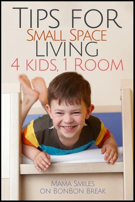 A post on tips for small space living Housework Hacks, Moms Cave, Kids Shared Bedroom, Small Kids Room, Four Rooms, Four Kids, Small Boy, Diy Decor Crafts, Boys Room Decor