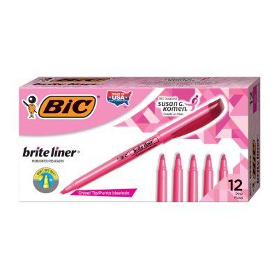 BIC Brite Liner Highlighter, Chisel Tip, Fluorescent Pink, 12ct. Aloe Vera Care, Office Documents, Best Highlighter, Highlighter Set, Fun Organization, Highlighter Pen, Pink Highlights, Fluorescent Colors, Highlighters Markers