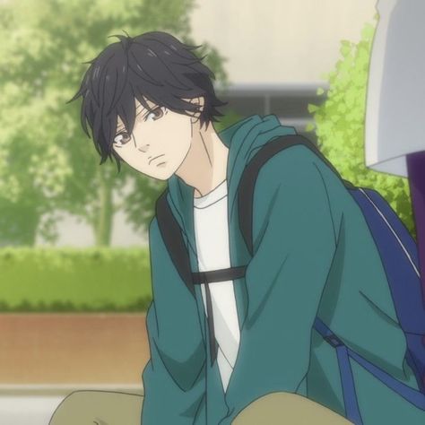 Ao Haru, Ao Haru Ride, Anime, Hair, Pins, Blue, Black