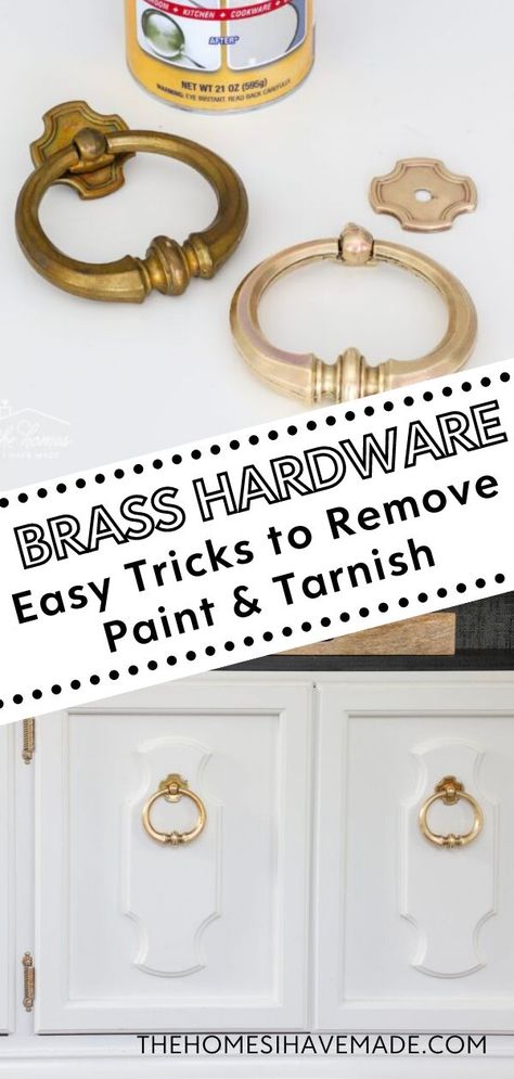 How To Clean Gold Hardware, How To Clean Furniture Hardware, Painting Hardware Gold, Clean Brass Hardware, How To Clean Metal Hardware, Restore Brass Hardware, Dresser Handles Ideas Hardware, How To Clean Dresser Hardware, How To Refinish Brass Hardware