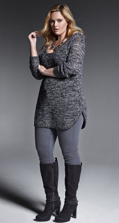 Another cute outfit from torrid. They make it look so simple! Plus Size Herbst, Tunic Sweaters, Long Tunics, Fall Outfits Women 20s, Plus Size Sweater Dress, Shop By Outfit, Cute Outfits With Leggings, Look Legging, Outfit Plus Size