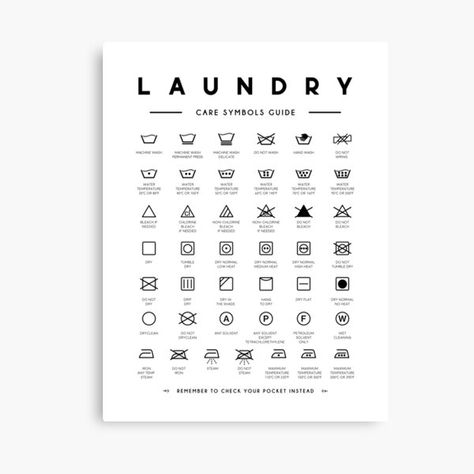 ayuniengtyas Shop | Redbubble Laundry Poster, Laundry Care Symbols, Washing Symbols, Care Symbol, Kitchen Decals, Laundry Instructions, Laundry Symbols, Guided Art, Laundry Guide