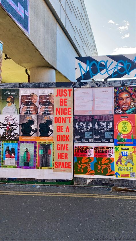 Posters On Street Walls, Wheat Paste Posters Street Art, Street Posters Aesthetic, Street Poster Wall, Street Poster Design, Urban Poster Design, Street Art Graphic Design, Product Posters, Art With A Message