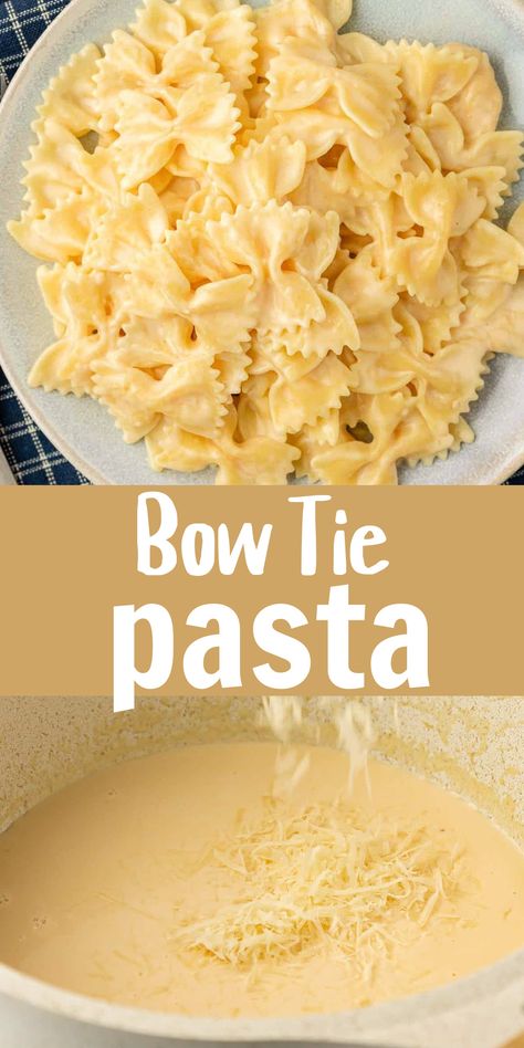 Pasta And Mashed Potatoes, Bow Tie Pasta Recipes Vegetarian, Bow Noodles Recipes, Bow Tie Pasta Mac And Cheese, What To Make With Bowtie Pasta, Bow Tie Noodle Recipes, Easy Bow Tie Pasta Recipes, Recipes With Bow Tie Pasta, Alfredo Bowtie Pasta