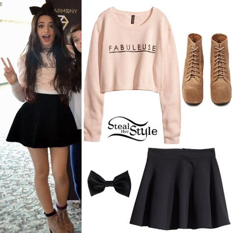 Fifth Harmony Wallingford Meet & Greet - photo: fifth-harmony Fifth Harmony Outfits, Camila Cabello Style, Steal Her Style, Cute Skirt Outfits, Style Steal, Clothes Outfits, Fifth Harmony, Celebrity Outfits, Cute Skirts