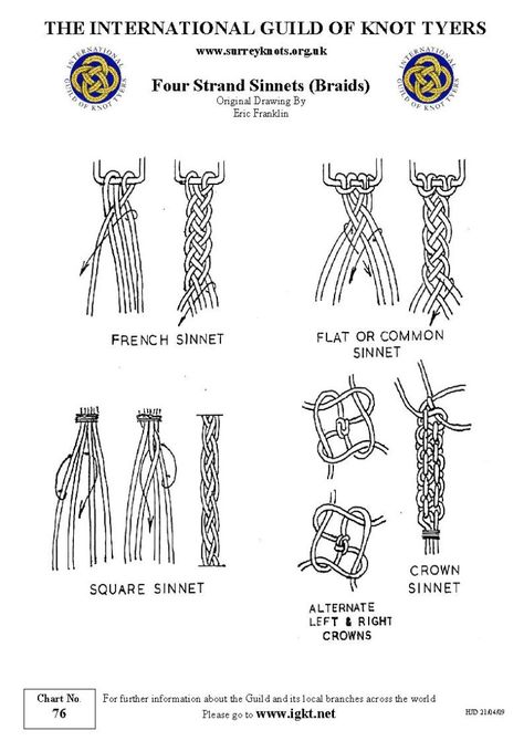 Four Strand Sinnets How To Make Braids, Vintage Macrame Patterns, Leather Braiding, Knot Macrame, 4 Strand Braids, Types Of Knots, How To Braid, Decorative Knots, Macrame Knots Tutorial