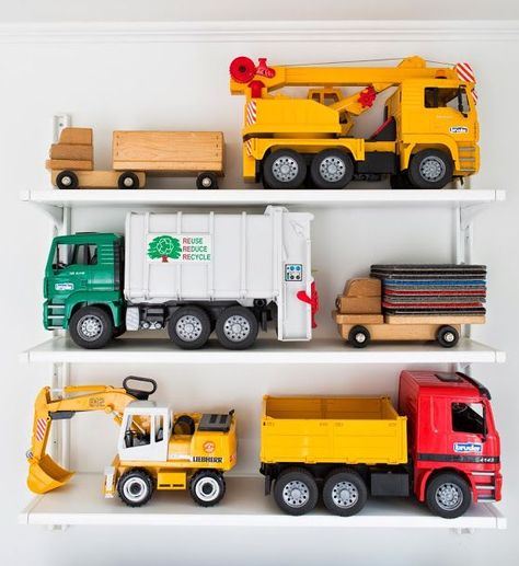 Big Car Toys, Truck Storage, Cup Of Jo, Reading Spot, Kid Rooms, Playroom Storage, Playroom Organization, Custom Storage, Toddler Bedrooms