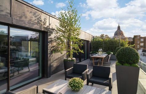 Small Penthouse Ideas, Rooftop Terrace Design Penthouses, Penthouse Terrace Ideas, Penthouse Patio, Small Penthouse, Penthouse Garden, Terrace Lounge, Penthouse Ideas, Penthouse Terrace