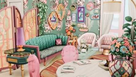 Sims 4 Maximalist, Maximalist House, Maximalist Apartment, Sims 4 Build, Sims House, House Inspiration, Sims 4, Gallery Wall, Cottage