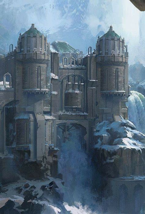 Mountain Side Castle - Pathfinder PFRPG DND D&D d20 fantasy Beaux Arts Architecture, Art Watch, 다크 판타지, Fantasy City, Fantasy Castle, Fantasy Setting, Fantasy Places, A Castle, A Beast