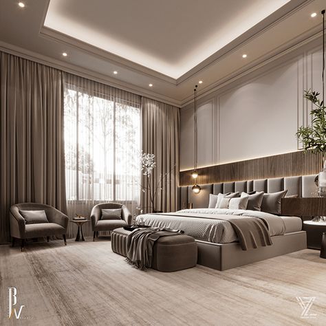 𝙉𝙚o-𝘾𝙡𝙖𝙨𝙨𝙞𝙘 𝙈𝙖𝙨𝙩𝙚𝙧𝙗𝙚𝙙𝙧𝙤𝙤𝙢 on Behance Neo Classical Bedroom, Modern Classic Bedroom, Classical Bedroom, Bedroom Design Luxury, Ceiling Pop, Classic Bedroom Design, Bedroom Hacks, Big Bedrooms, Bedroom Interior Design Luxury