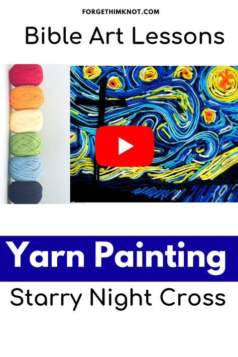 Starry Night Yarn Art, Paint Starry Night, Clay Crafts For Kids, Yarn Painting, Art Study, Van Gogh Paintings, Van Gogh Art, Starry Night Van Gogh, Yarn Projects