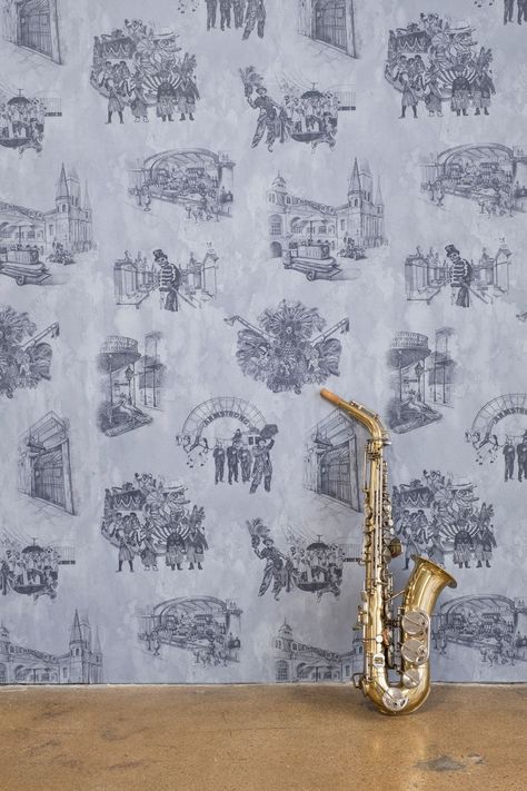 New Orleans Toile: Backstreets - EZ · Flavor Paper New Orleans Wallpaper, New Orleans Interior, New Orleans Interior Design, Preservation Hall, Interior Design Office, Toile Wallpaper, New Orleans Homes, Lust For Life, Old Days