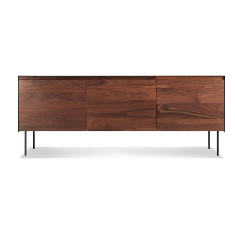 Blu Dot Clad 3 Door Credenza Modern Media Cabinets, Plywood Interior, Solid Wood Doors, Blu Dot, Wood Drawers, Wood Doors Interior, Oblivion, Soft Close Doors, Sideboard Buffet