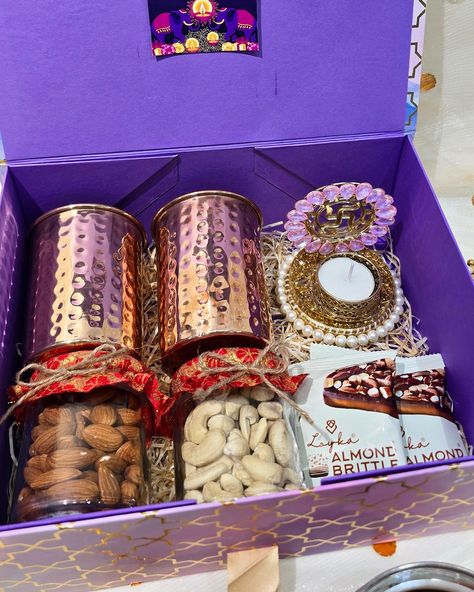 Gift happiness, light, and love with our festive Diwali hampers! ✨️ This Hamper includes- Resin kundan Tlight holders 2 copper glasses Almonds in decorated glass jar Cashews in decorated glass jar 3 Almond Brittles @loykaofficial Personalized Diwali card Packed in a Beautiful ribbon Box Spread happiness this Diwali with our beautifully curated hampers that reflect the warmth of the festival. From sweets to decor, we’ve included everything to make gifting extra special DM or WhatsApp to... Diwali Hampers, Father Love Quotes, Diwali Card, Almond Brittle, Diwali Gift Hampers, Ribbon Box, Bollywood Pictures, Diwali Gifts, Pakistani Wedding Dresses